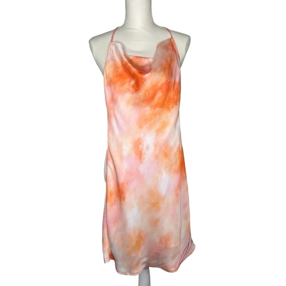 NWT Pepermayo Winona Halter Slip Dress in Peach Tie Dye Mini Dress US 2